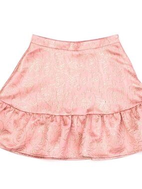 Disney - Princess Belle Pink Metallic Rose Ruffle Skater Skirt NWOT SZ 5/6 girls